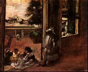 Edgar Degas Children Sat Down in the House Door Spain oil painting artist